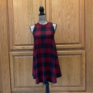 Buffalo plaid red and black dress